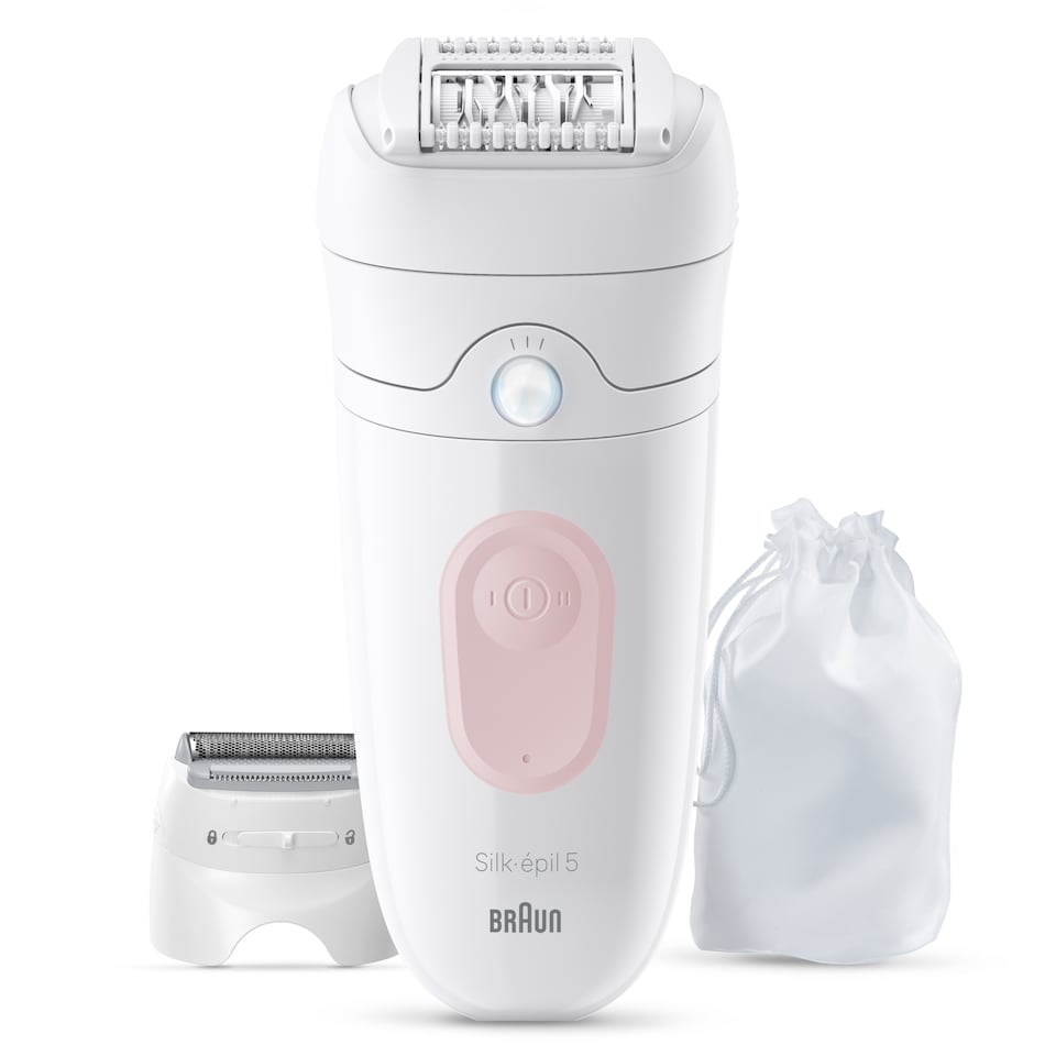 image 1 of Braun Silk·épil 5, Wet & Dry Epilator, Easy Hair Removal, Lasting Smooth Skin, 5-041, Flamingo Pink