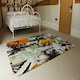 image 3 of Orange Flower Print (Rug) Orange | Small: 60x110cm
