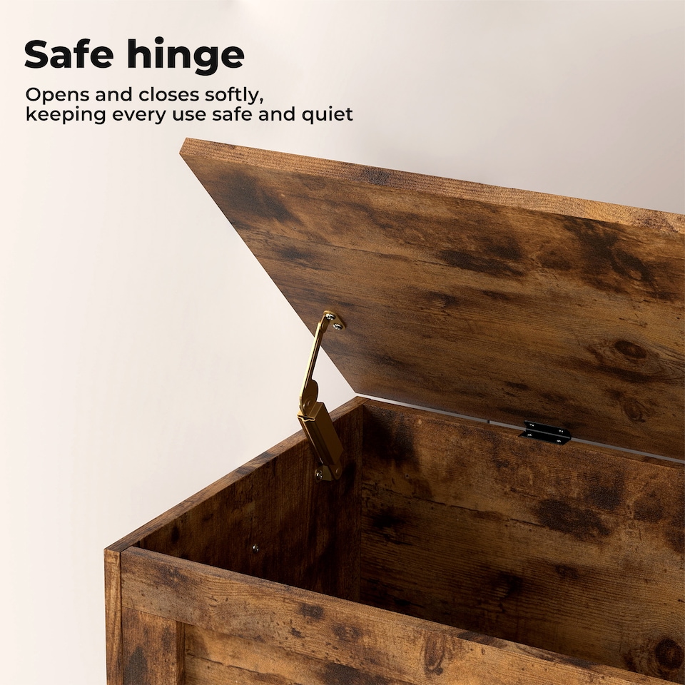 image 1 of Levede Storage Bench Rustic Wooden Cabinet Chest Table Toy Box Indoor Furniture