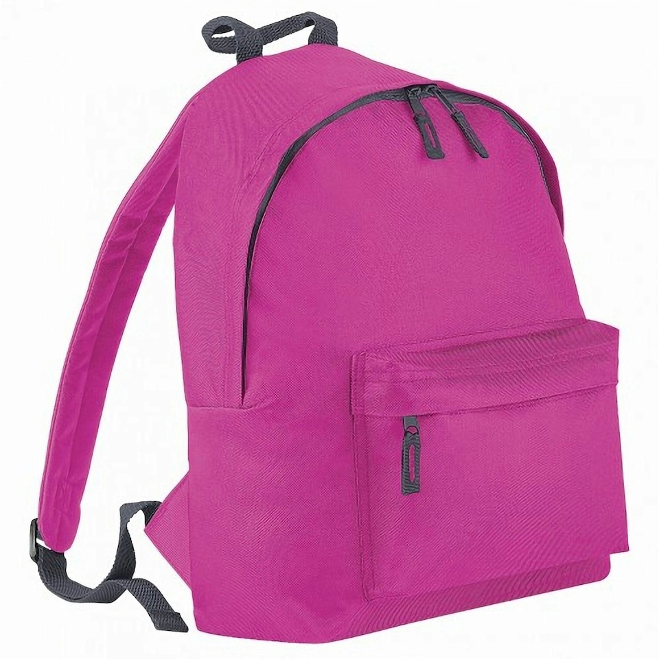 image 1 of Bagbase Junior Fashion Backpack / Rucksack (14 Litres) - Fuchsia/Graphite - One Size