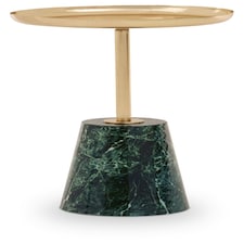 Avola Gold Side Table Green Marble Effect Base Green
