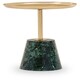 image 1 of Avola Gold Side Table Green Marble Effect Base Green