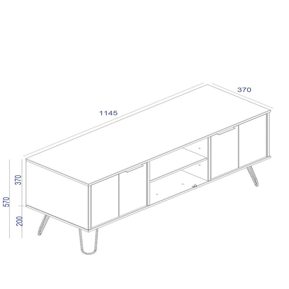 image 1 of Core Products Augusta Grey 2 Door Flat Screen TV Unit, H57.0cm x W114.5cm x D39.5cm Grey
