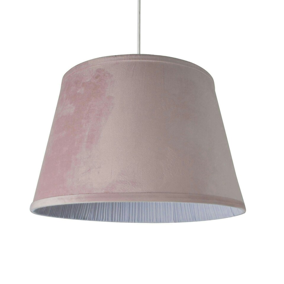 image 1 of Vella Blush Pink Velveteen 40cm Light Shade Pink | Blush Pink