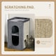 image 5 of PawHut 2-Tier Cat House with Scratching Pad Plush, 81cmH, Grey