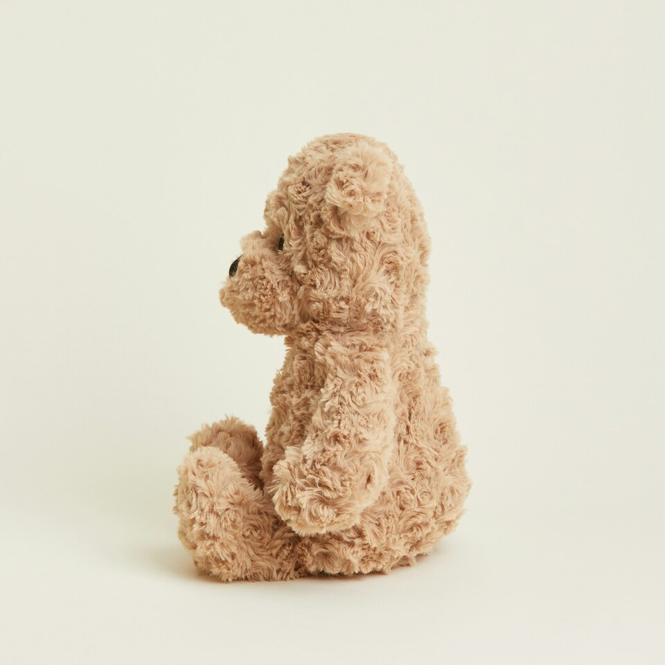 image 1 of Warmies Plush Brown Curly Bear Microwavable Weighted Teddy