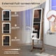 image 7 of COSTWAY Standing Jewelry Cabinet Jewelry Armoire w/ LED Lights Coffee