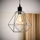 image 2 of ValueLights Modern Geometric Grey Metal Cage Ceiling Pendant Light Shade