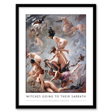 Luis Ricardo Falero Witches Going To Their Sabbath Framed Wall Art Print A4
