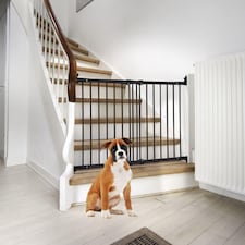 Bettacare Diagonal Fit Multi Fit Dog Gate Range, 67cm - 105.5cm, Black, Stair Gate for Puppy, Safety Barrier for Pet | Black