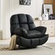 image 6 of Chicago Faux Leather Swivel & Rocker Manual Recliner Chair Black | Black | Black | One Size