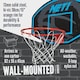 image 3 of NET1 Arena 76 x 51 cm Wall-Mount Basketball Backboard with 38 cm Solid Steel Hoop | Multi | 4396