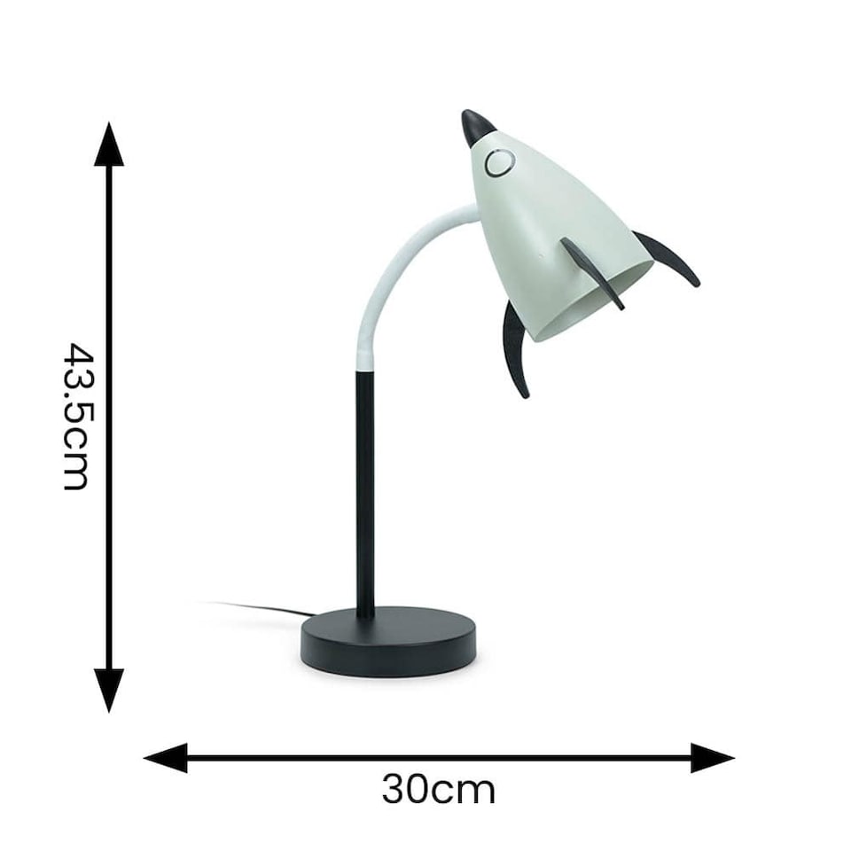 image 1 of ValueLights Adjustable Rocket Matte Blue Table Lamp and Integrated Bulb