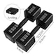 image 2 of Centra A Pair 2.8KG-10KG Adjustable Dumbbells With Metal Weight Block Set Black