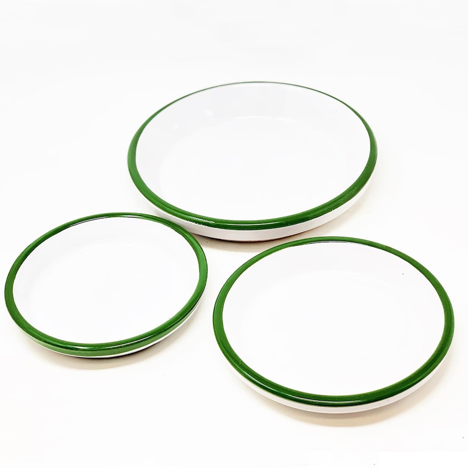 image 1 of Verano Spanish Ceramics Set of 3 Plant Pots & Drainage Plates - 16-29cm Lemons
