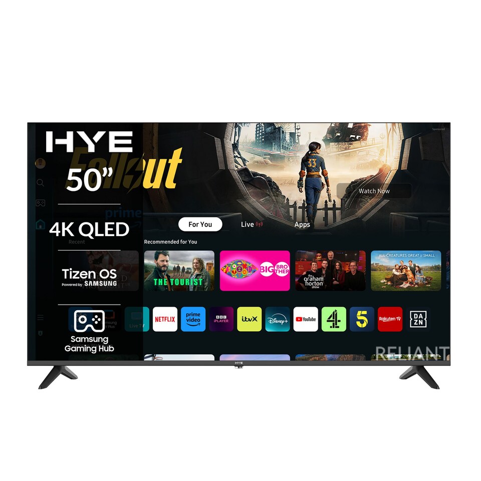 image 1 of HYE 50" Inch 4K QLED Ultra HD HDR Frameless Smart TV Tizen OS - 50QLEDS2008
