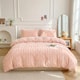 image 2 of Living and Home 3Pcs Duvet Cover and Pillowcases Bedding Set, Super King- Pink | Pink | Super King