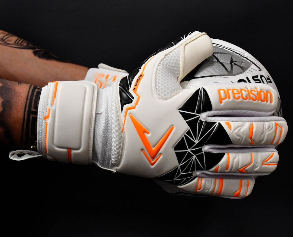 image 1 of Precision Training Fusion X Negative Replica Football Kid'sgoalkeeper Gloves, White, 5