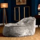 image 1 of Kenai Faux Fur Bean Bag Lounger Arctic Wolf Grey Giant Bean Bag Chair | Grey | Arctic Wolf Grey | XL | 1