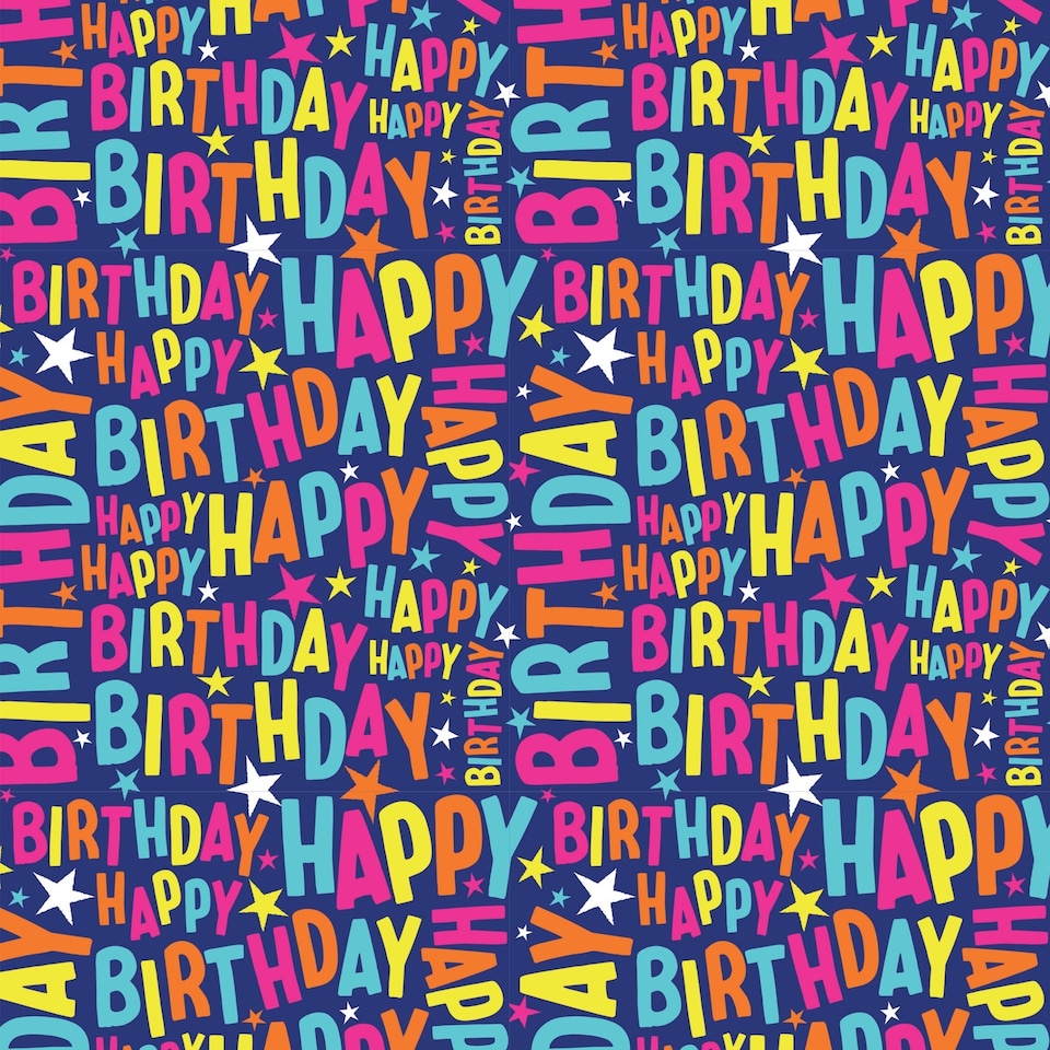 image 1 of Non-Licensed Happy Birthday 2 Sheet 2 Tag Gift Wrap