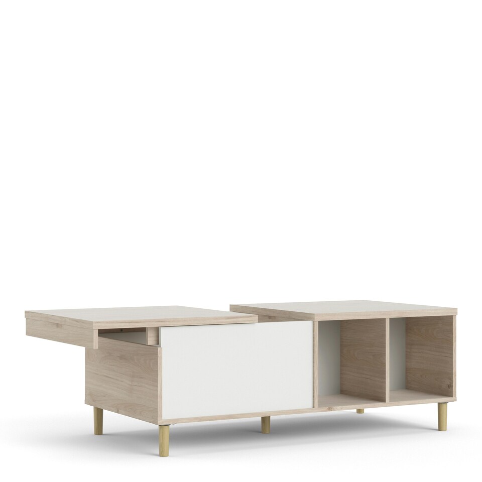 image 1 of Rome Coffee Table with Sliding Top in Jackson Hickory Oak and Matt White
