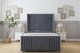 image 1 of Sloomy Camden Steel Plush Bed Frame With Mattress With 50"  Upholstered Wingback Headboard 5' King