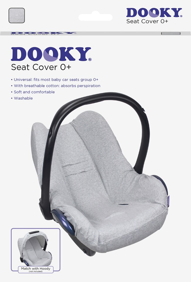 image 1 of Dooky Group 0+ Baby Car Seat Cover, Universal Cotton 0-13kg, Grey Melange