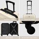 image 2 of 55x40x20cm Ryanair (Priority) TUI, Carry on Cabin Suitcase Hard Shell Approved for 60+ Airlines Cream | Cream/Black | Cabin Bag