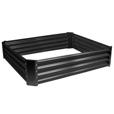 Harbour Housewares Square Galvanised Steel Raised Garden Bed - 120cm x 120cm - Anthracite