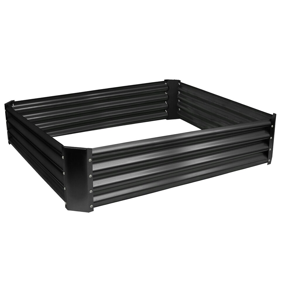 image 1 of Harbour Housewares Square Galvanised Steel Raised Garden Bed - 120cm x 120cm - Anthracite
