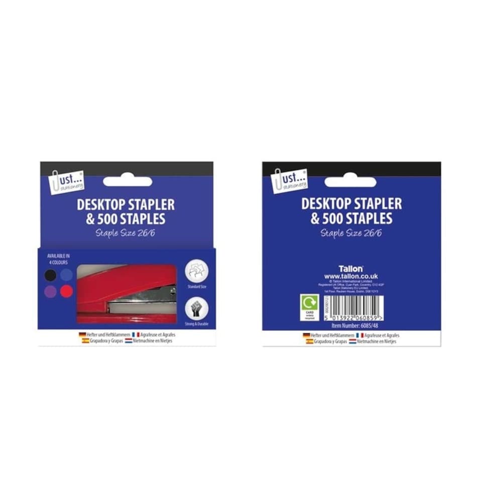 image 1 of Just Stationery Stapler with 500 No 26 Staples