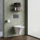image 4 of Rimless Wall Hung Ceramic Toilet Pan & Soft Close Seat, 355mm