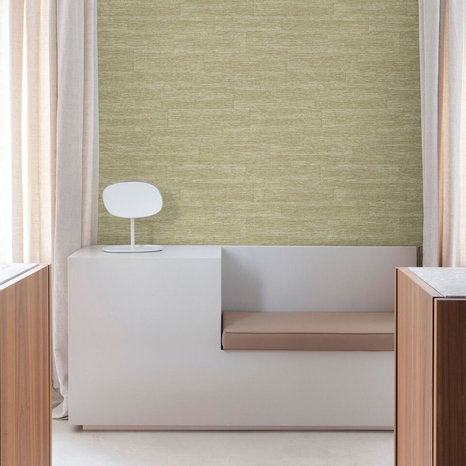image 1 of Grandeco Johor Woven Vinyl Textured Wallpaper | Green | Sage Green | 1