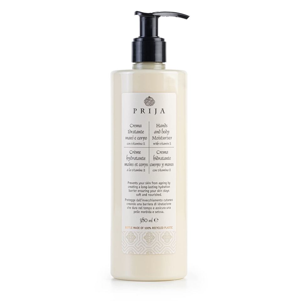 image 1 of Prija Hands and Body Moisturiser Hydrates and Protects the Skin with Vitamin E, Helps Protect Skin from Ageing by Creating Long Lasting Hidration, Vegan Friendly 380ml