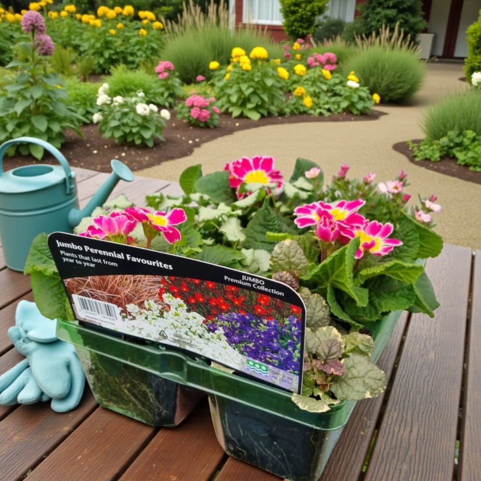 image 1 of Carbeth Plants Perennial Favourites Mixed - 2 x Jumbo 6 Pack Bedding Plants - Garden Ready