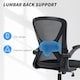 image 6 of Vinsetto Ergonomic Mesh Office Chair with 90 Flip-up Armrests and Lumbar Support, Height Adjustable Computer Chair with Swivel Wheels, Black