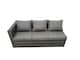 image 2 of Fimous Outdoor Corner Sofa Dining Table Set Garden Rattan Furniture Set 8 Seater with Side Table 2 Big Stools Dark Grey