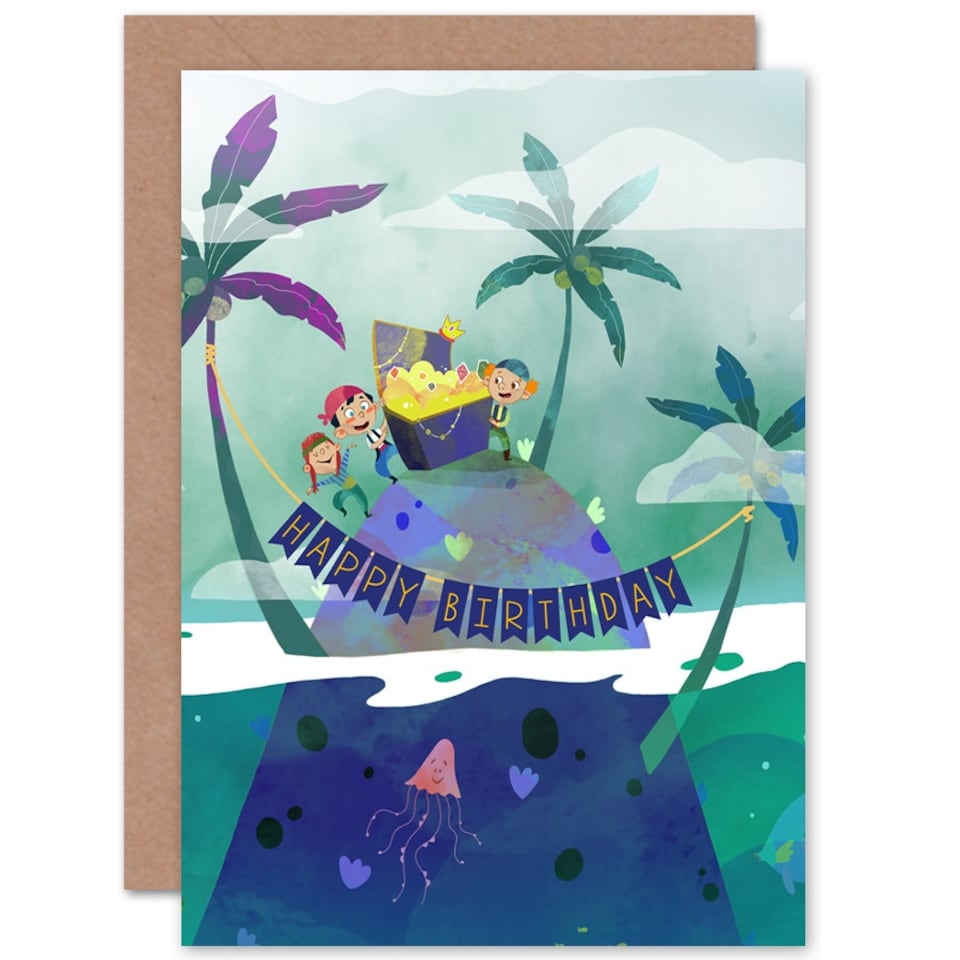 image 1 of Pirate Treasure Boys Birthday Card Greeting Card