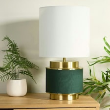 Marriot Green & Antique Brass Table Lamp Green