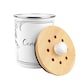 image 6 of Floral Border Compost Caddy - Metal 2L Decorative Kitchen Food Waste Bin