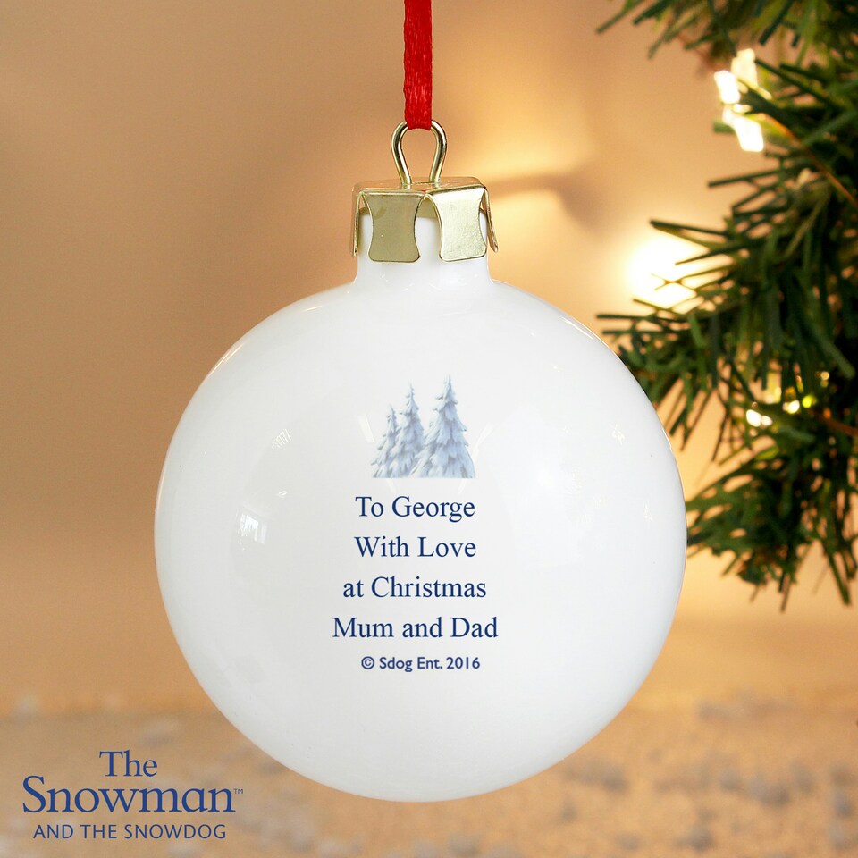 image 1 of Personalised The Snowman and the Snowdog Bauble