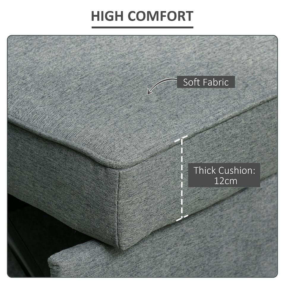 image 1 of HOMCOM 2 Seater Sofa Bed Click Clack Couch Sleeper for Living Room Grey