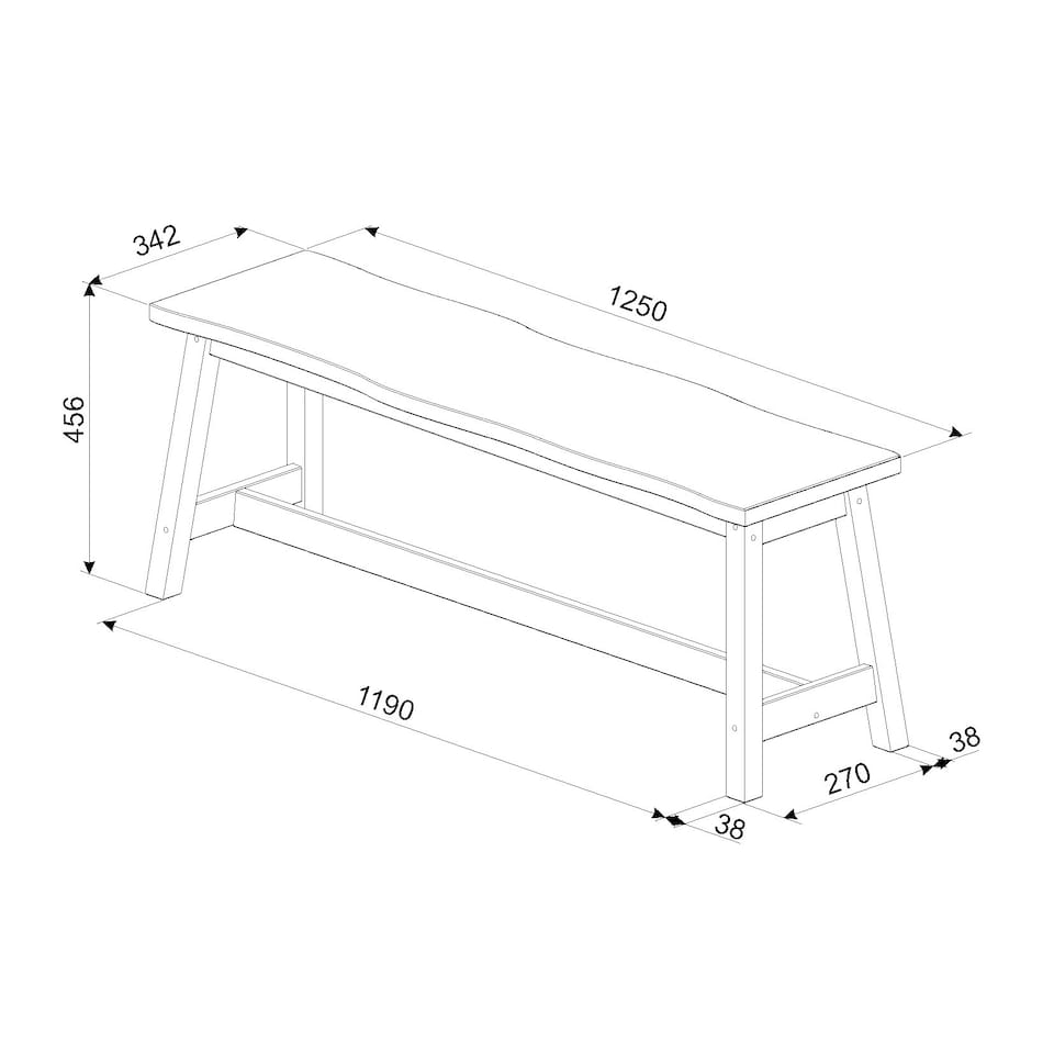 image 1 of Corona Live Edge Dining Bench - Double Seater Wooden Bench in Black or Grey Finish | Grey | Grey | One Size | 1