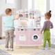 image 3 of COSTWAY Wooden Kids Kitchen Playset Pretend Play Kitchen With  Coffee Maker-Pink