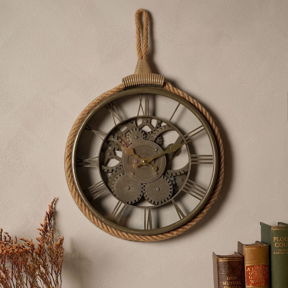 image 1 of Widdop Gifts Cogs and Rope Design Wall Clock