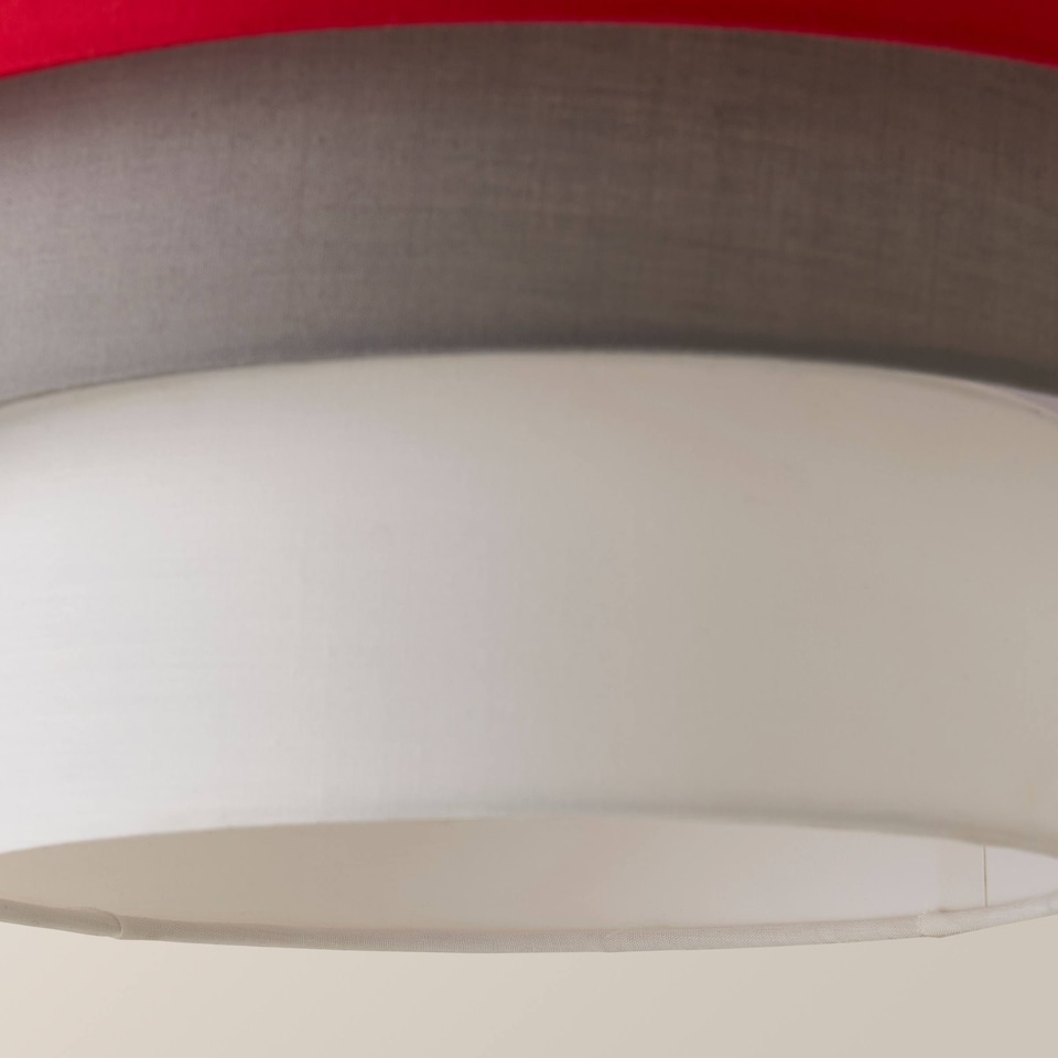 image 1 of ValueLights Aztec 3 Tier Red Fabric Ceiling Light Shade and Bulb