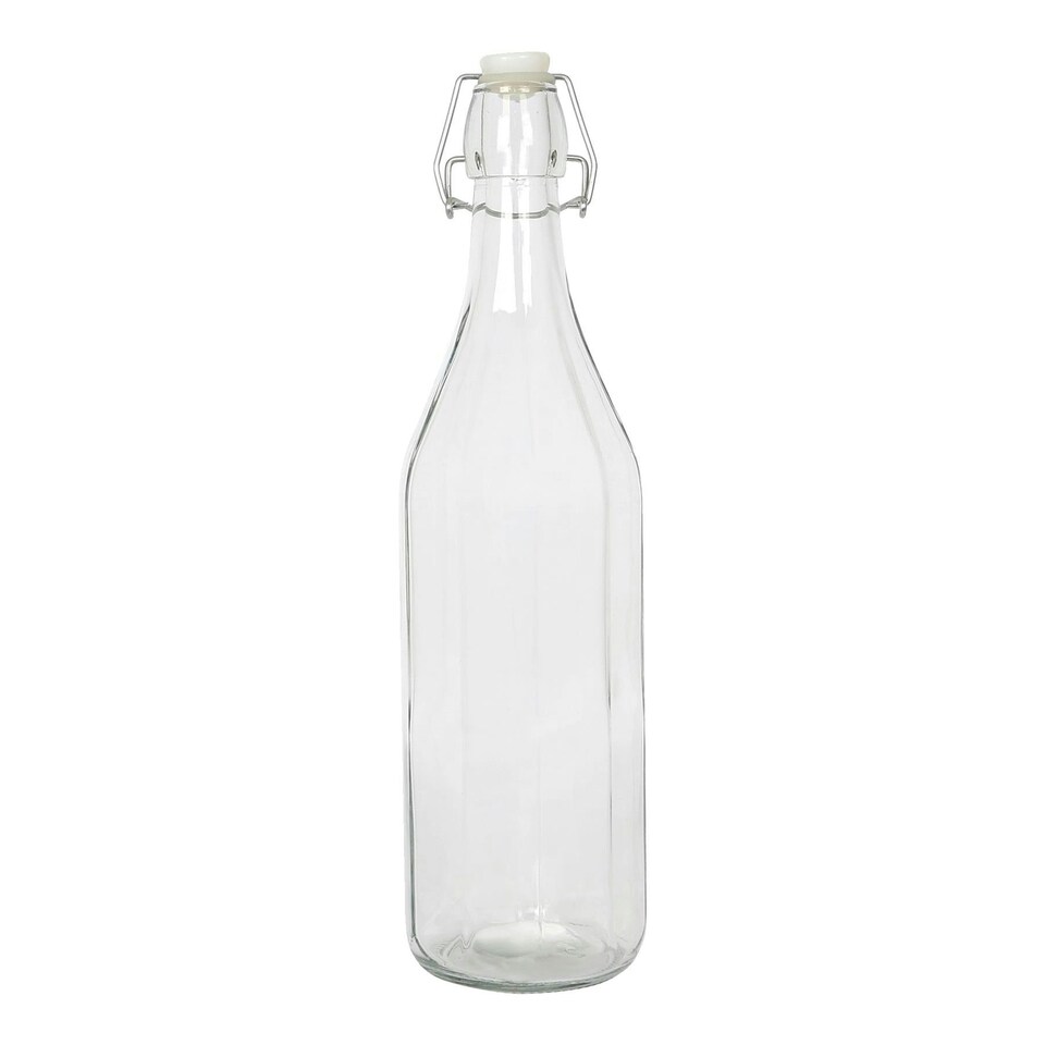 image 1 of Argon Tableware Glass Bottle with Swing Top - 1.1 Litre Clear | 1L
