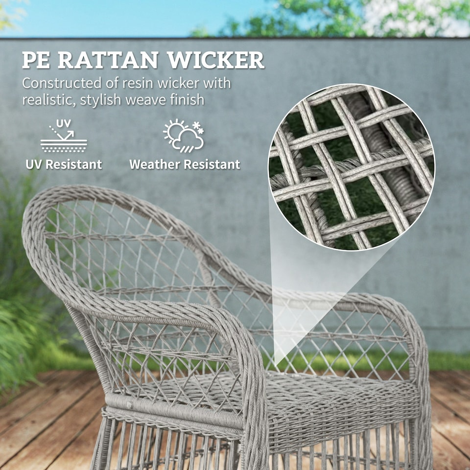image 1 of Outsunny 6-Seater Rattan Set Aluminium Frame Grey