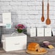 image 7 of Harbour Housewares Vintage Metal Kitchen Bread Bin - White
