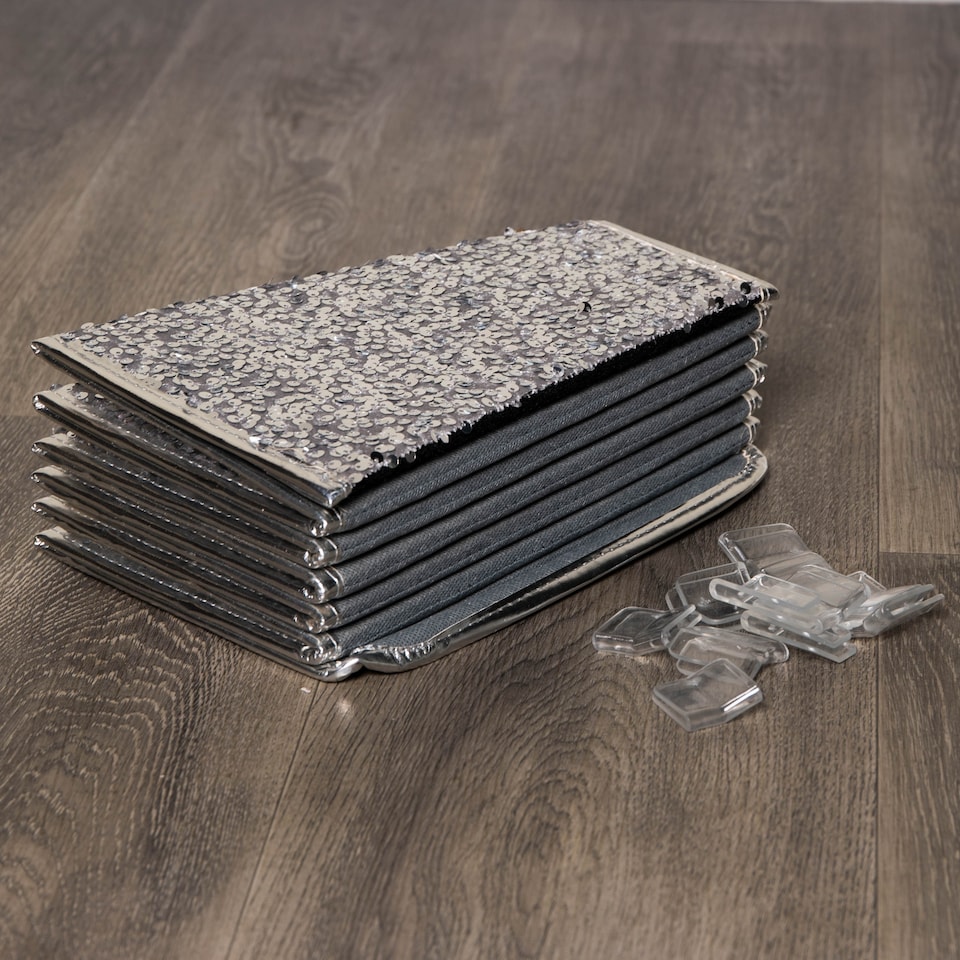 image 1 of 40cm/68cm Silver Fabric Folding Christmas Tree Skirt Decoration with Sequins